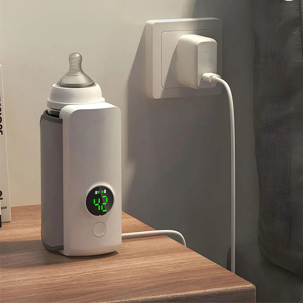 Portable Bottle Warmer with Temperature Control Cordless Milk Warmer Baby Bottle Warmer for Traveling Camping Home