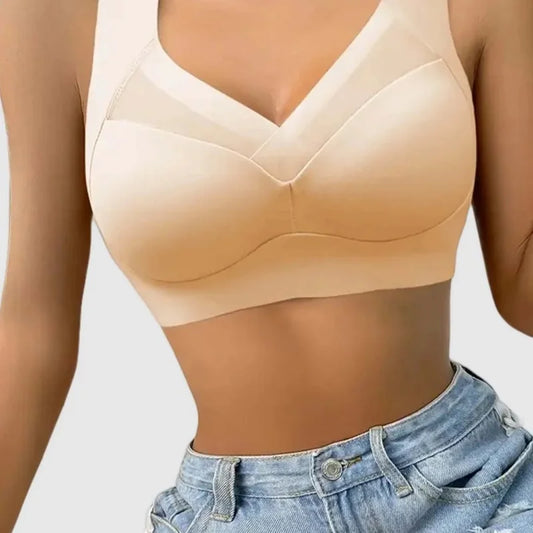 6 pieces of women's plus size wireless sports bra, high elasticity and slim shaping cup - no steel rim, side breast coverage, ga