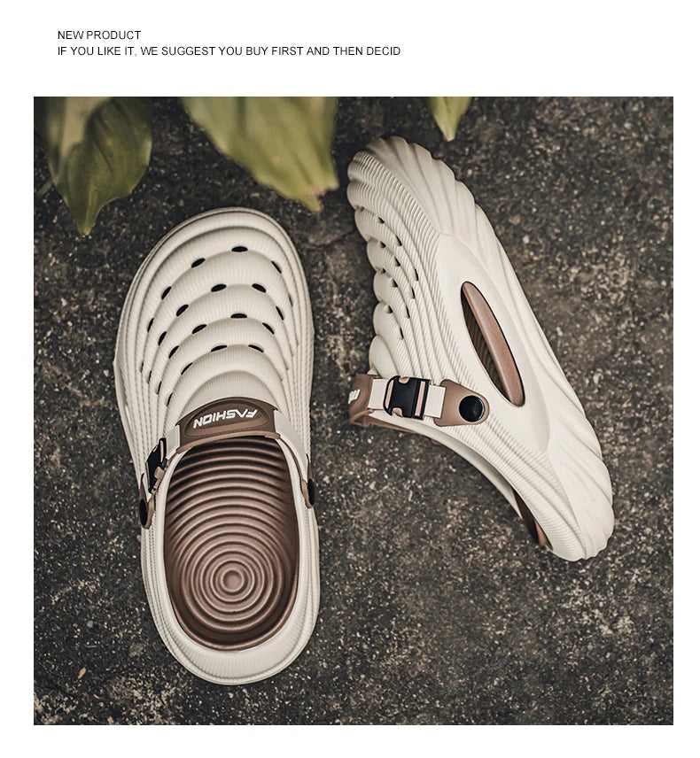 2025 Unisex Summer Slippers Men Clogs Platform Women Beach Sandals Outdoor Casual Non-slip Footwear Men Sandals