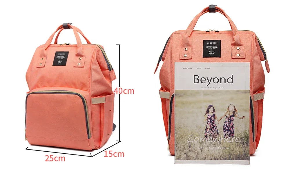 Lequeen Mummy Maternity Diaper Bag Backpack Nappy Bag Large Capacity Stroller Bag Travel Diaper Backpack for Baby Care