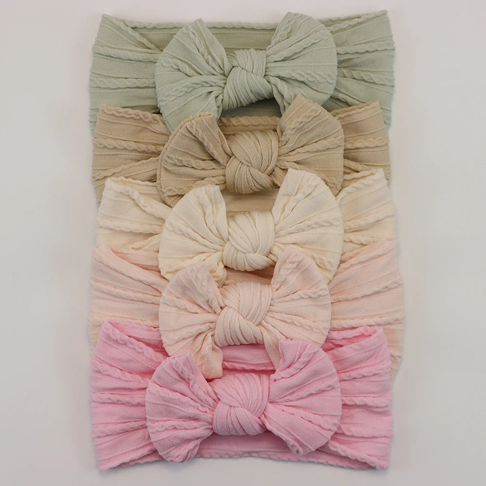 5Pcs Baby Bows Headbands Lot Elastic Knit Newborn Baby Girl Headband Set Children Turban Kids Hair Bands Baby Hair Accessories