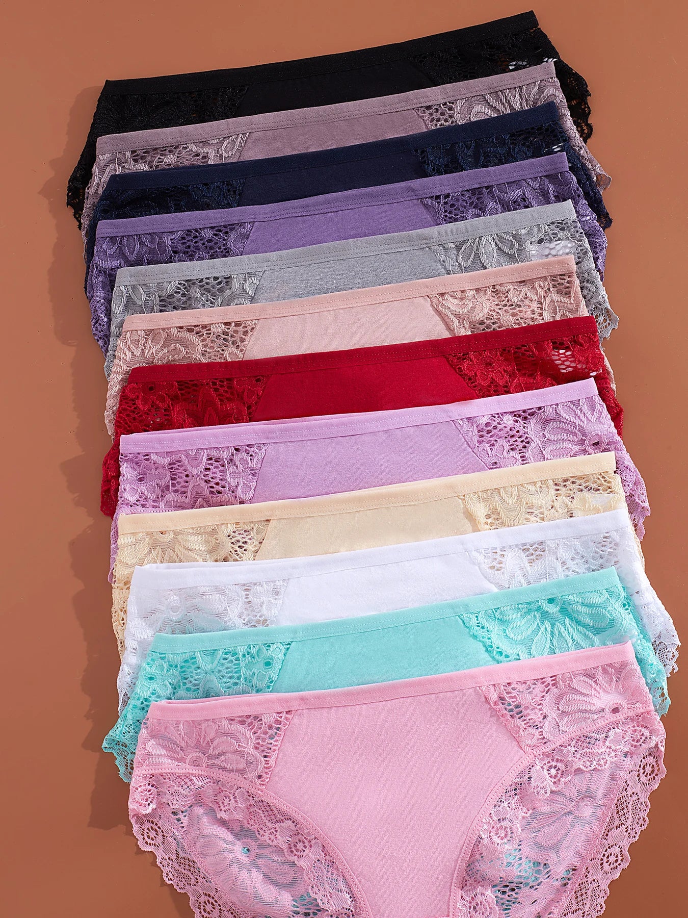 12-piece set, sexy women's underwear, smooth invisible underwear, women's lace bikini, light and playful low-waist women's under