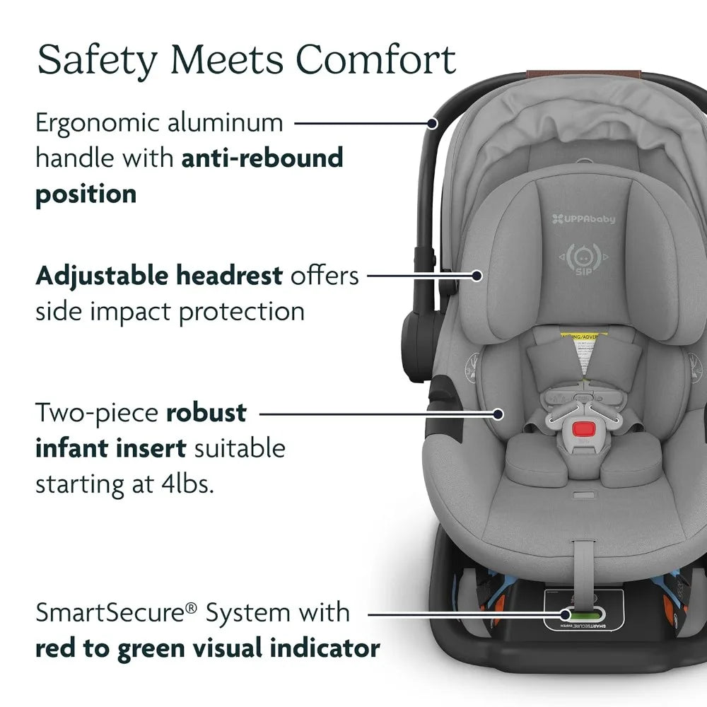 Aria Lightweight Infant Car Seat/Just Under 6 lbs for Easy Portability/Base with Load Leg + Infant Insert Included/Direct
