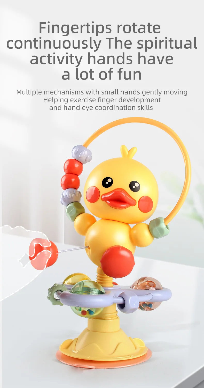 Cartoon Baby soothing ringing toy with fun sound effects nursery rhyme baby dining table suction cup puzzle early education toy
