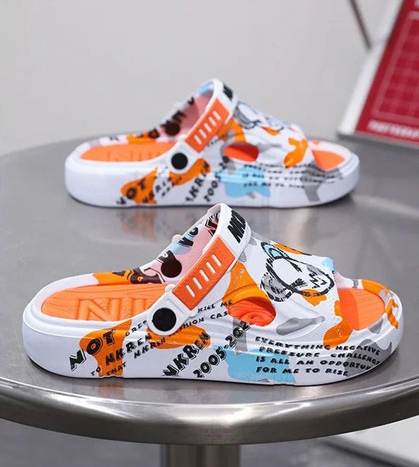 Summer Beach Sandals Man Outdoor Comfortable Rubber Slippers for Men Pvc Sale 2024 Style Eva Low Price Clappers Trend Fun Shoes