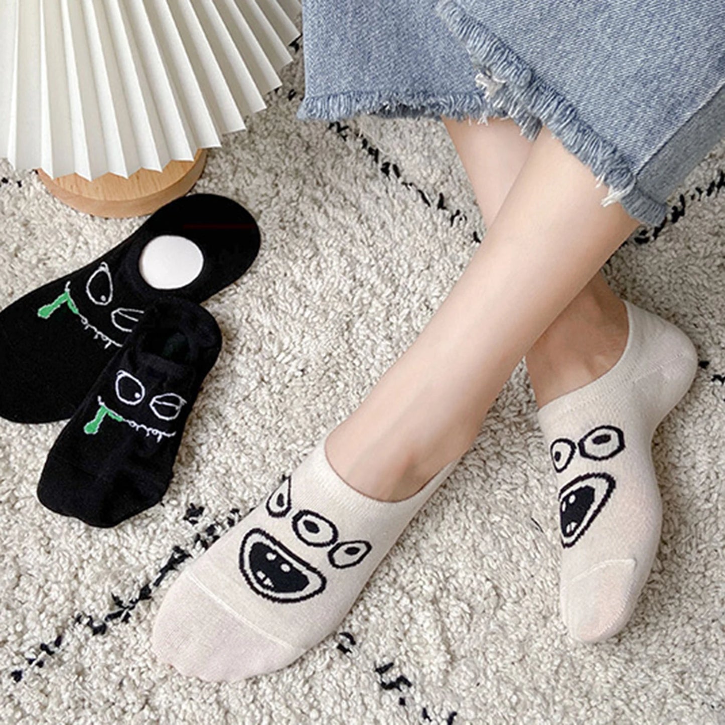 15 Pairs of Men WOMEN'S Cotton Socks, Casual Breathable Short Socks, and Girls' Cartoon Bear Low Cut Ankle Boat Socks