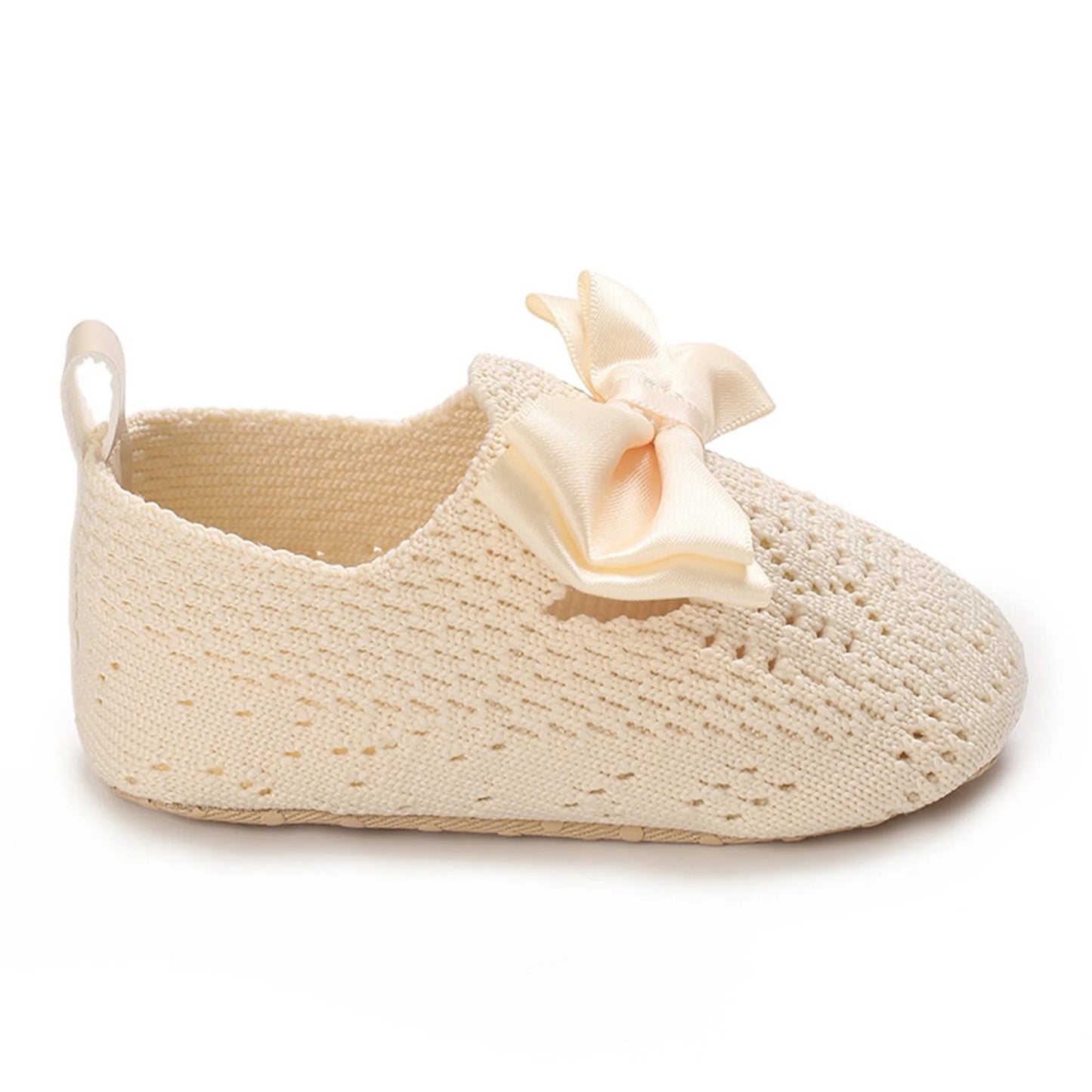 Cute Toddler Girl Knit Sandals with Bow Detail Lightweight Breathable Summer Shoes for Non-Slip Comfort