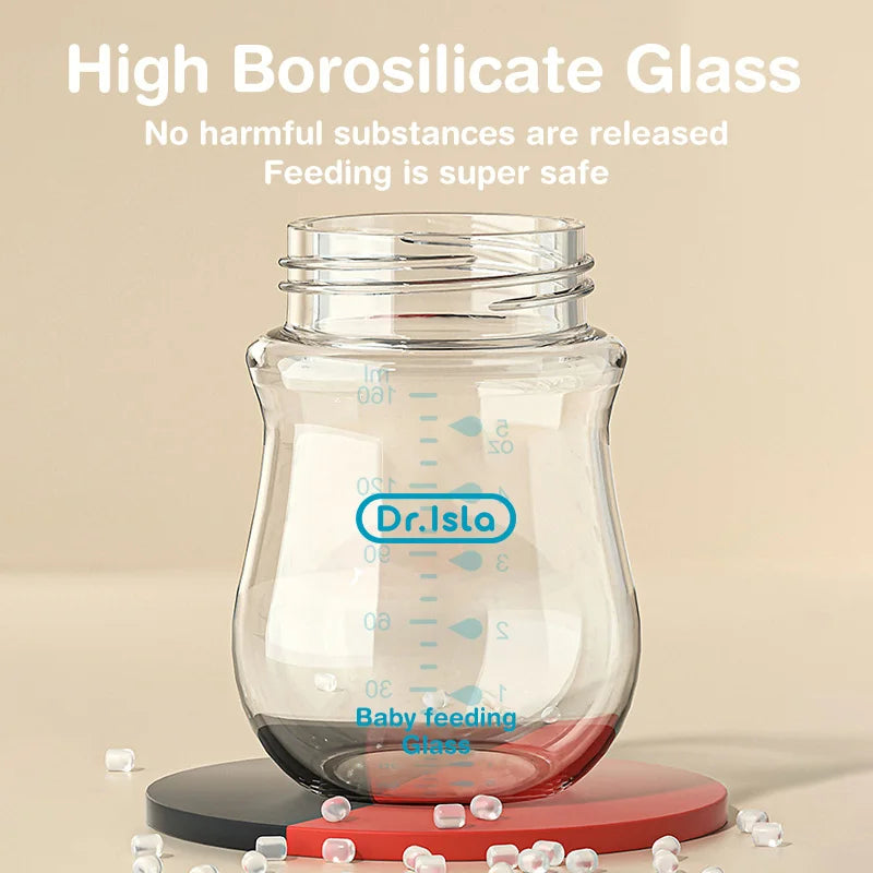 MAMIJOY 2PCS 90ML/160ML Baby Bottle Newborn Glass Bottles Anti-flatulence Milk Feeding Bottles Infant 0-3 Month BPA Free GB01＆02