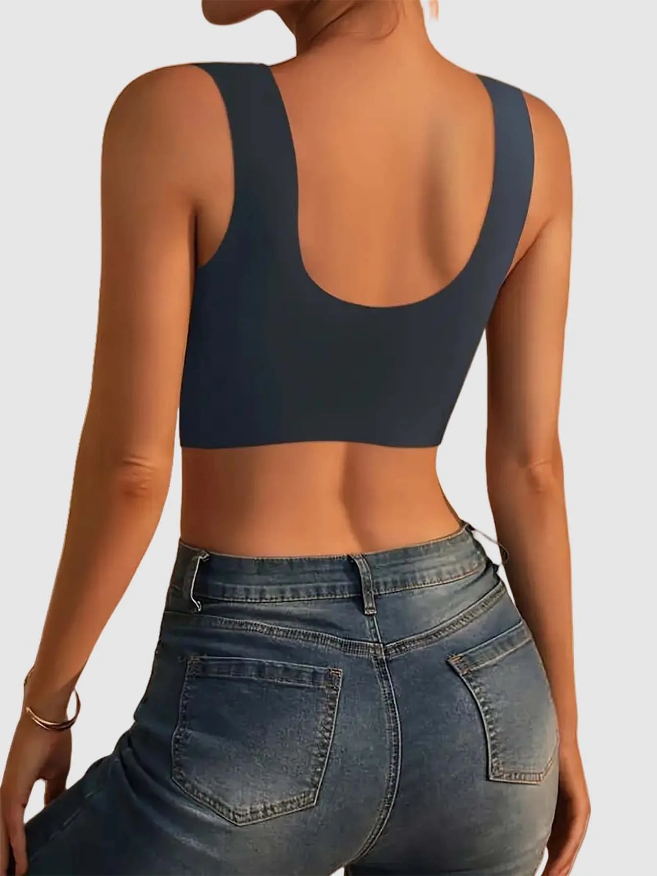 6 pieces of women's plus size wireless sports bra, high elasticity and slim shaping cup - no steel rim, side breast coverage, ga