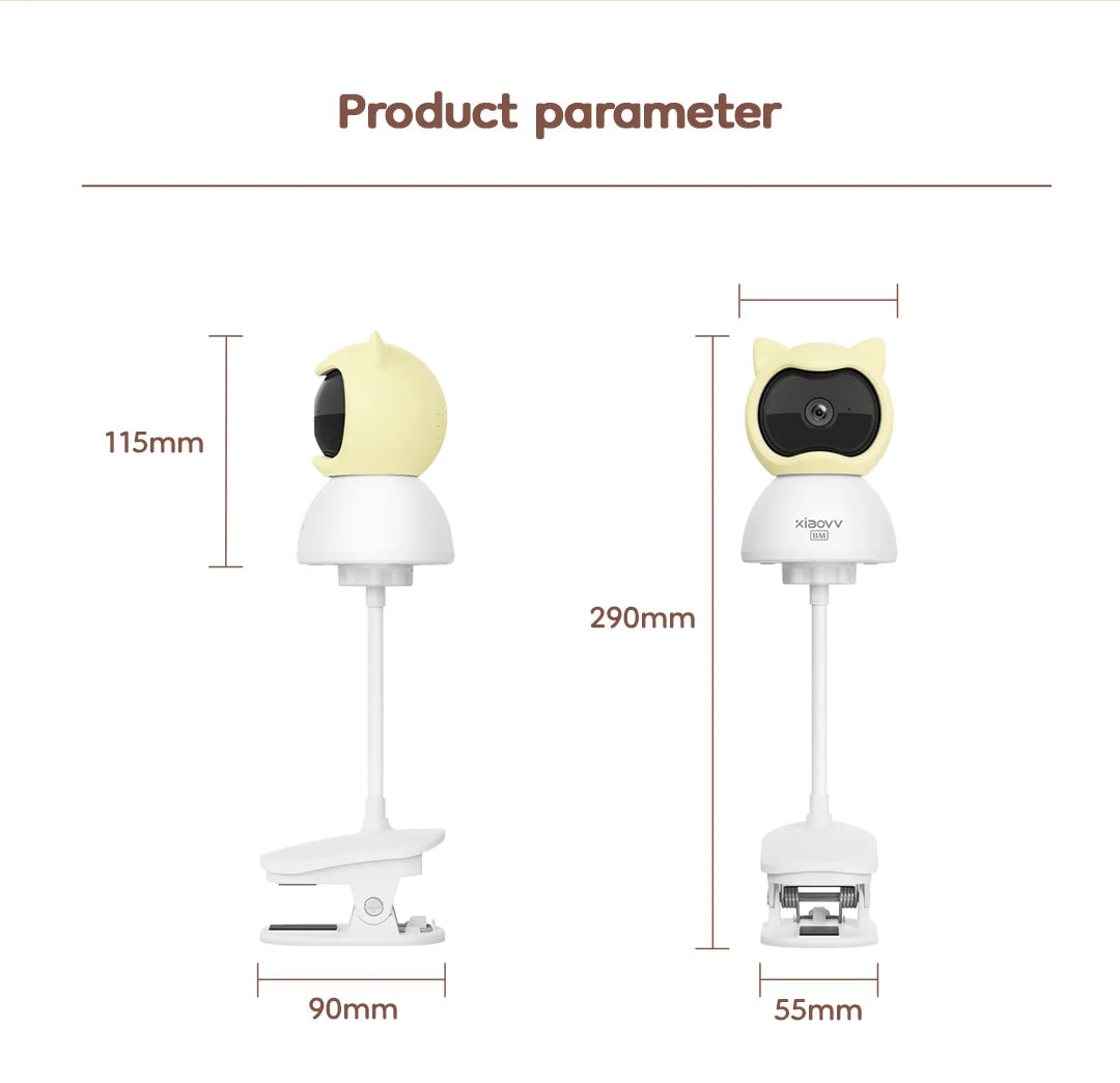 XIAOVV Baby Monitor 4MP WiFi indoor Cry detection Two-Way Audio Motion Detection Night Vision Baby Camera for Home Security Q2BM