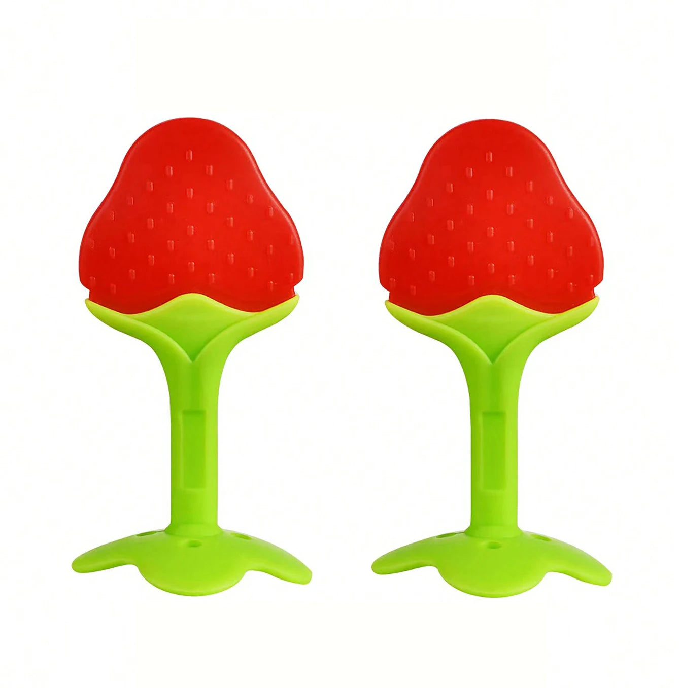 Strawberry, Grape-Shape Soft Silicone Baby Teether, Teething Ring