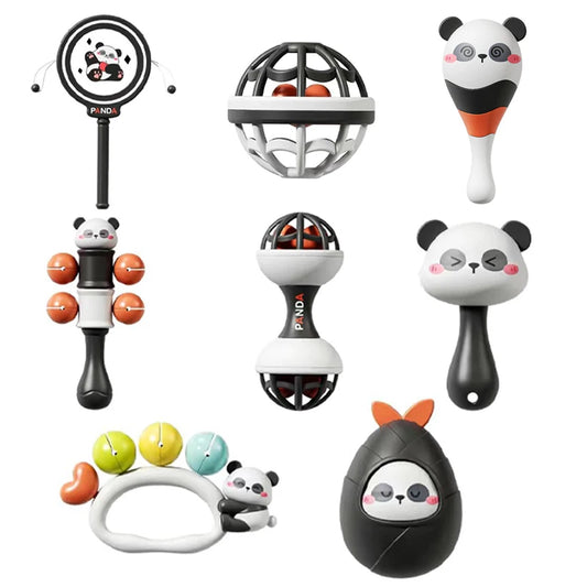 Baby Music Instruments Toy Montessori Rattle Ball Sand Hammer Black White Visual Stimulation Sensory Instrument Educational Toy