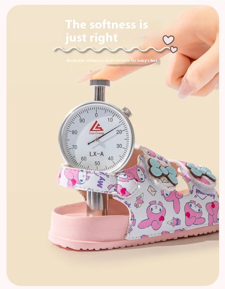 Girls Sanrio HelloKitty Sandals Kids Girls Spring Summer Little Kids Princess  Bow Fashion Teenage Shoes