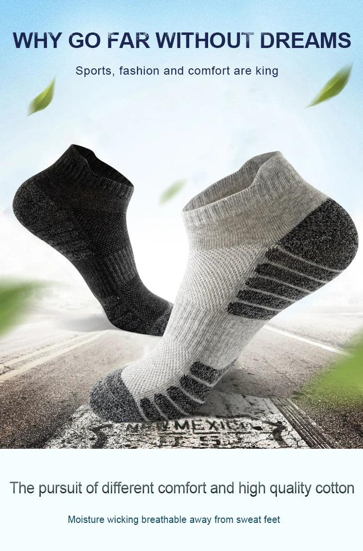 5 pairs of men's socks, cotton socks, anti odor and sweat absorbing sports socks
