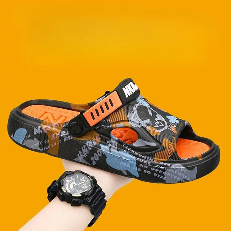Summer Beach Sandals Man Outdoor Comfortable Rubber Slippers for Men Pvc Sale 2024 Style Eva Low Price Clappers Trend Fun Shoes