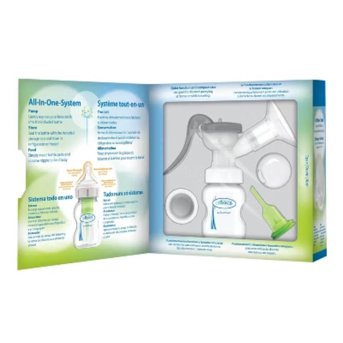 Dr. Brown's Manual Breast Pump with Soft Shape Silicone Shield & Anti-Colic Options+ Baby Bottle - 4ct - 5oz