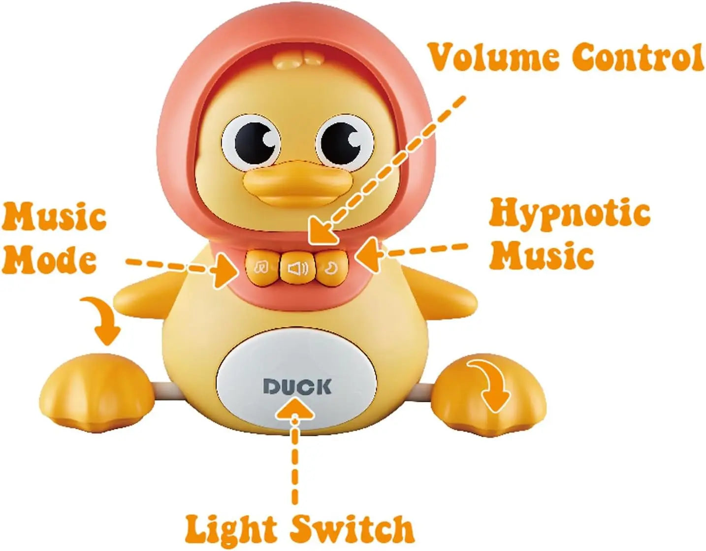 Baby Crawling Toys, Musical Ducks Toddler Toys, Early Education Kids Toys for Boys Girls Swing/Walking/Lights/Dancing Infant Tum