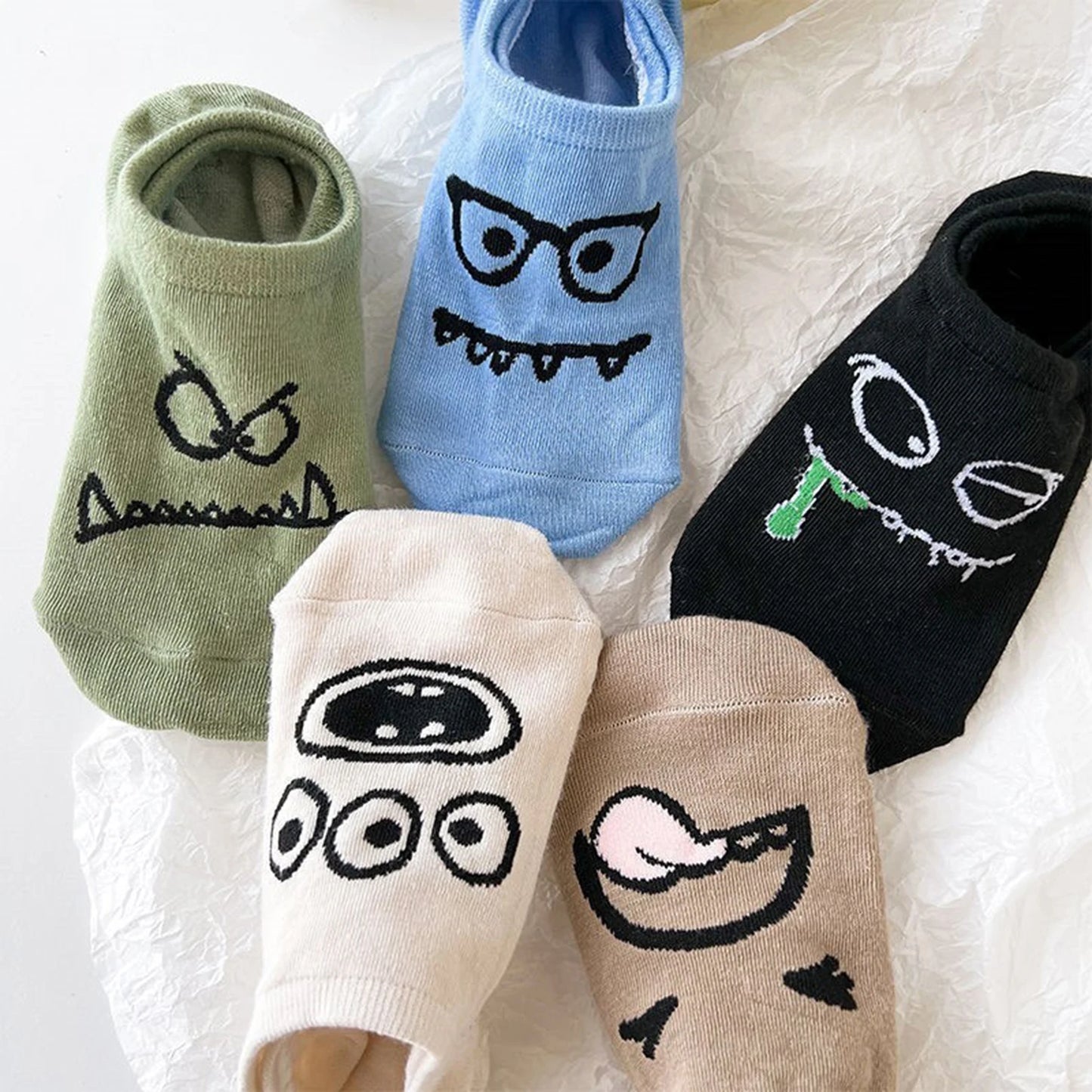 15 Pairs of Men WOMEN'S Cotton Socks, Casual Breathable Short Socks, and Girls' Cartoon Bear Low Cut Ankle Boat Socks