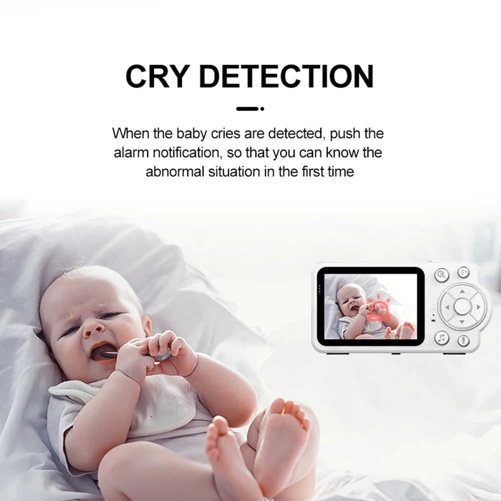 Video Baby Monitor 2.8in LCD Display Monitor Camera Video Intercom Lullabies Night Vision Temperature Monitor for Baby Pet Eldly
