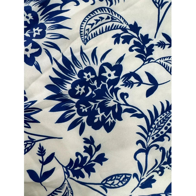 Fashion Floral Skirt for Famale Casual V-neck Sleeveless Ruffles Tighten The Waist Slimming Elegant Bohemian Floral Womens Dress