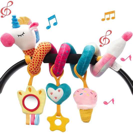 1pcs Baby colored  Unicorn bed wrapped around the bed hanging Safety seat comfort toys in car baby stroller comfort doll