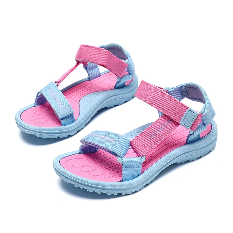Summer Children's Sandals Girls Breathable Sport for Outdoor Beach Shoes Open-Toe Comfortable Walking Sandalies Size30-38