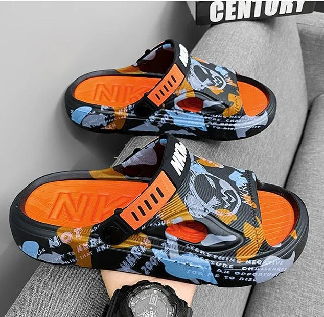 Summer Beach Sandals Man Outdoor Comfortable Rubber Slippers for Men Pvc Sale 2024 Style Eva Low Price Clappers Trend Fun Shoes