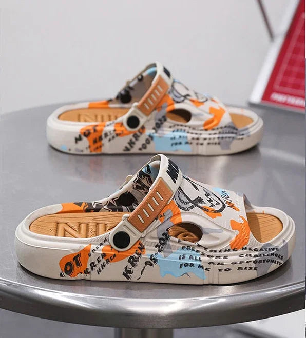 Summer Beach Sandals Man Outdoor Comfortable Rubber Slippers for Men Pvc Sale 2024 Style Eva Low Price Clappers Trend Fun Shoes