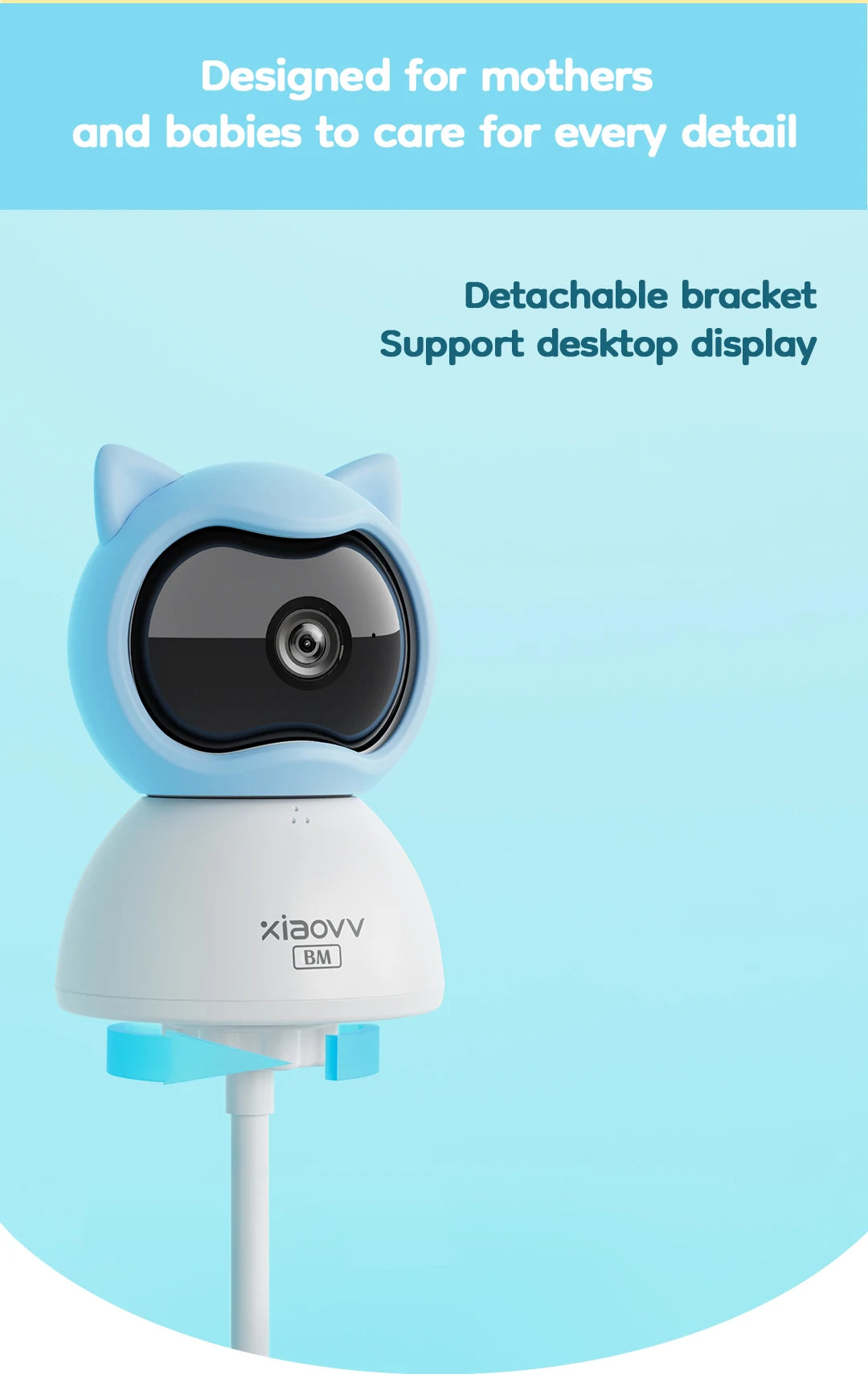 XIAOVV Baby Monitor 4MP WiFi indoor Cry detection Two-Way Audio Motion Detection Night Vision Baby Camera for Home Security Q2BM