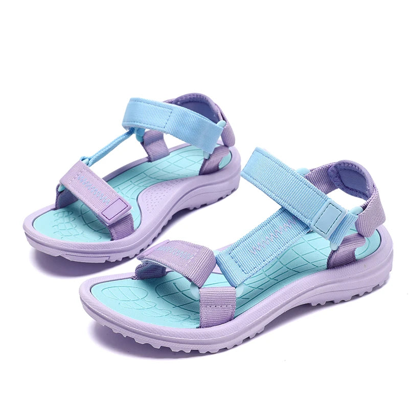 Summer Children's Sandals Girls Breathable Sport for Outdoor Beach Shoes Open-Toe Comfortable Walking Sandalies Size30-38