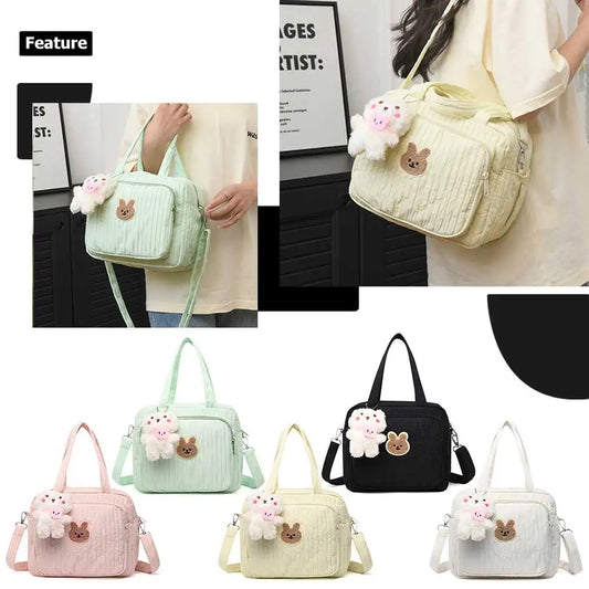 Baby Diaper Bags with Pendant Mommy Stroller Nappy Bag Portable Cute Cartoon Multi-function Large Capacity Organizer Travel Bag