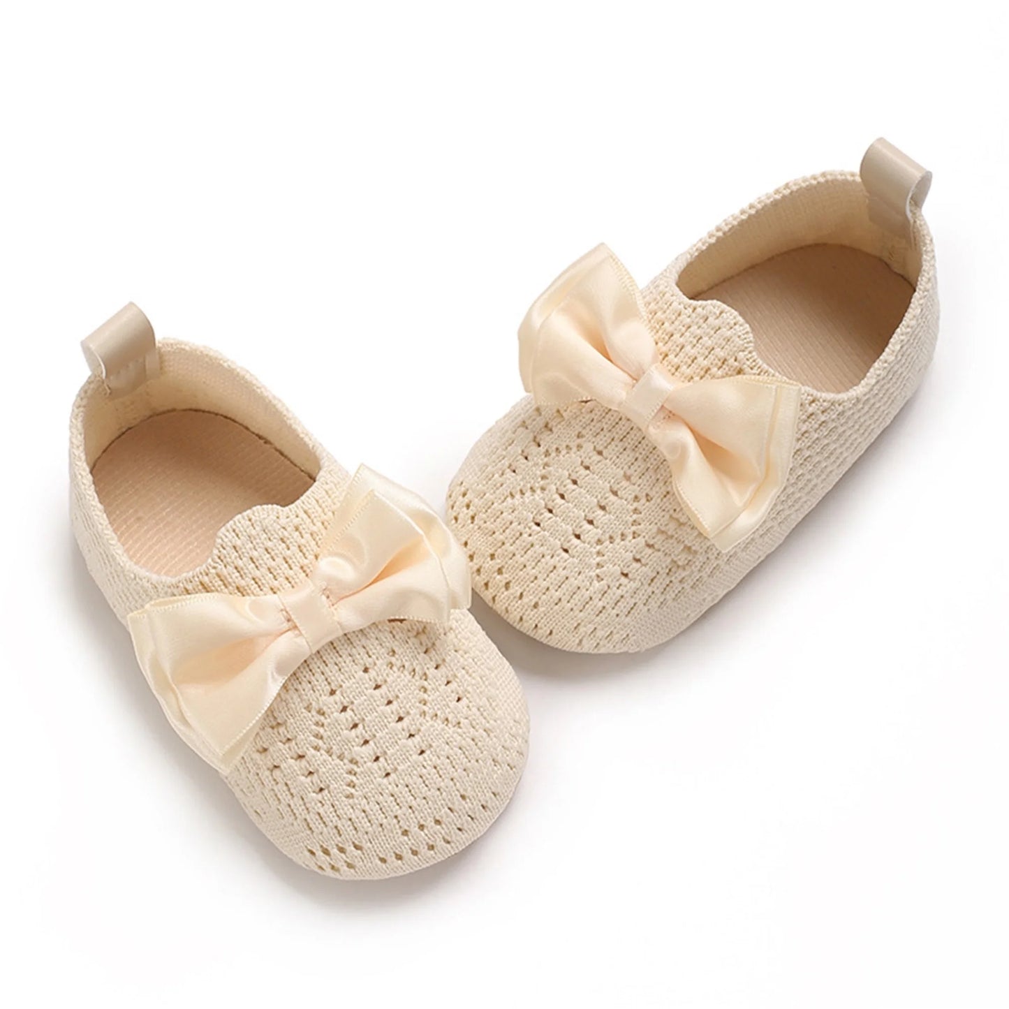 Cute Toddler Girl Knit Sandals with Bow Detail Lightweight Breathable Summer Shoes for Non-Slip Comfort