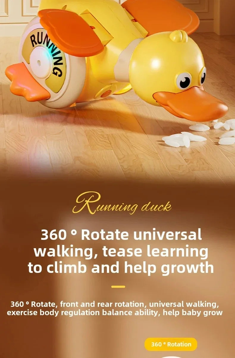 Infant Rotating Duck Baby Toy Sensory Crawling Dancing Running Tummy Time Learning Walking Gift for Boys & Girls