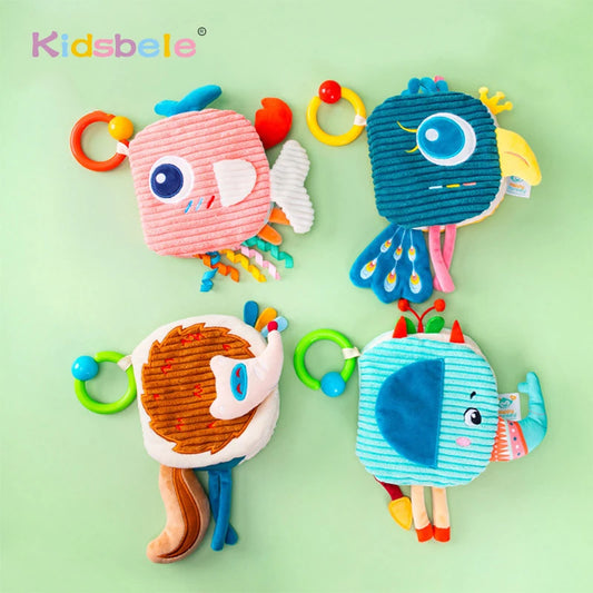 Cloth Belted Hanging Toy With Feather Animal Cloth Book Early Education Toy Montessori Educational Toy