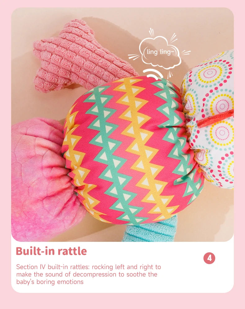 Baby Rattle Musical Caterpillar Worm Infant Soft Plush Toys Children Sensory Animals Caterpillar Toys Newborn Tummy Time Toys