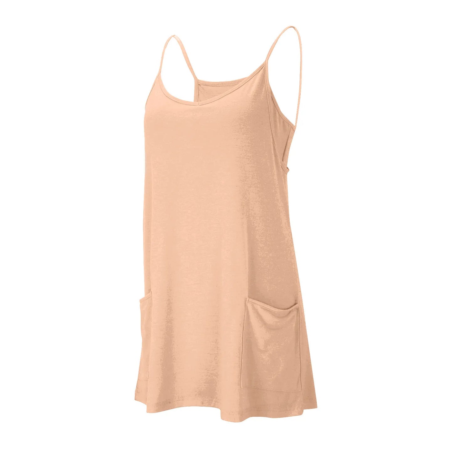 Sport Mini Dress For Women Summer Sleeveless Dress Casual Short Sundress Female Workout Tennis Athletic Onesie With Pockets