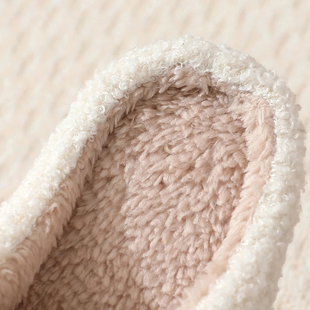 Christmas Deer Slippers Winter Platform Shoes Anti Slip Women Men Slip-On Comfy House Slippers Plush Warm Slipper for Winter