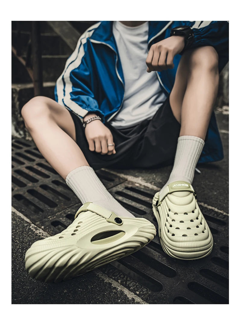 2025 Unisex Summer Slippers Men Clogs Platform Women Beach Sandals Outdoor Casual Non-slip Footwear Men Sandals