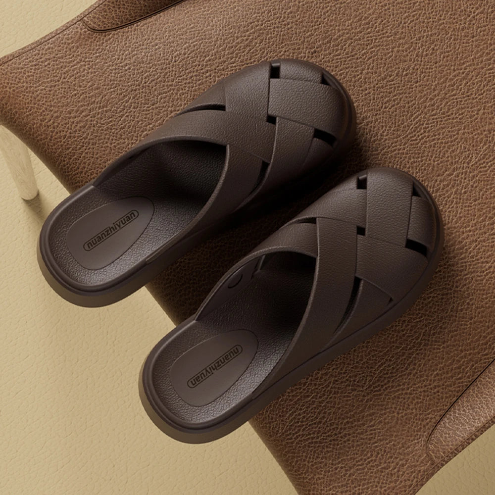 BASATU Fashion Men's Home Slippers Summer Slippers Anti-slip EVA Soft Sole Slipper Outdoor Beach Flip Flops for Men Shoes