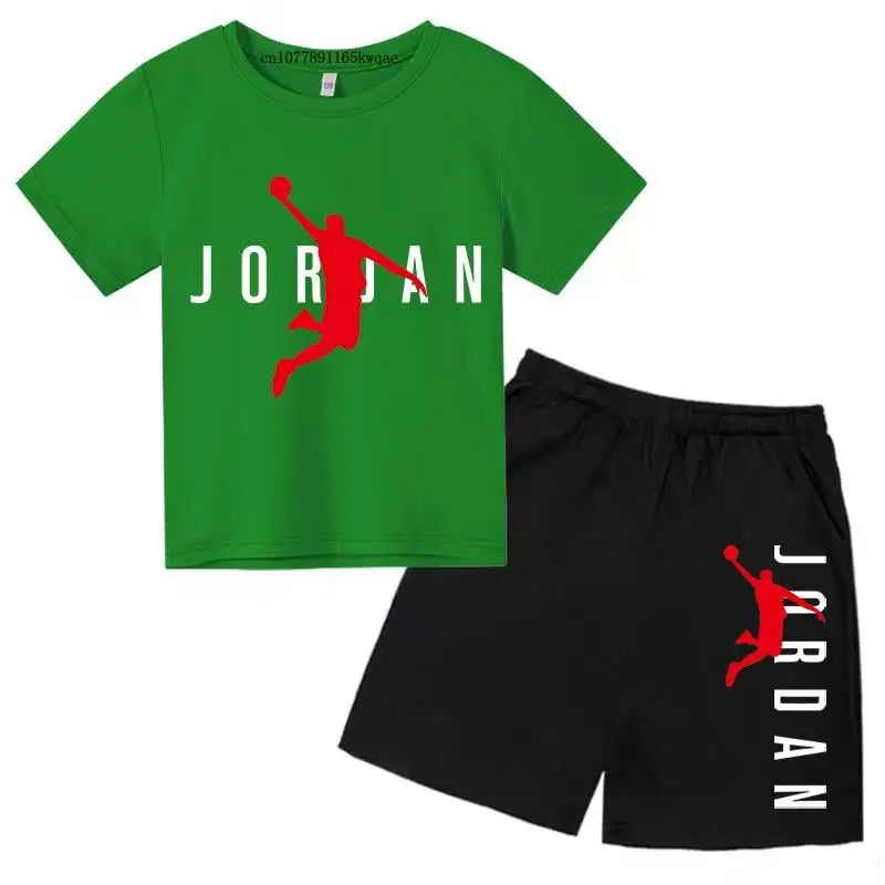 Kids Summer Leisure Letter Print 2pcs Soft T-shirts+Pants Suits 2-13 Years Boys Girls Fashion Outfits Sets Children Gift Clothes