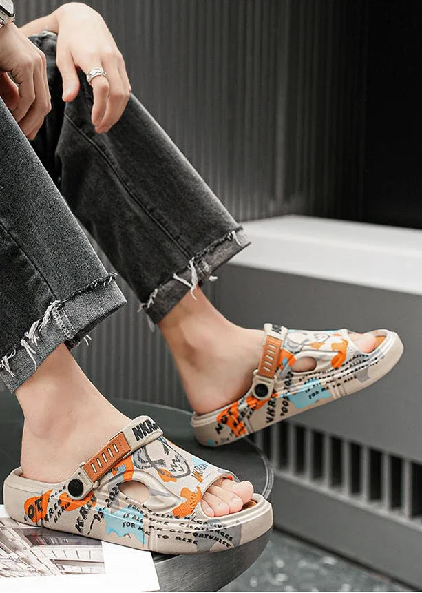 Summer Beach Sandals Man Outdoor Comfortable Rubber Slippers for Men Pvc Sale 2024 Style Eva Low Price Clappers Trend Fun Shoes