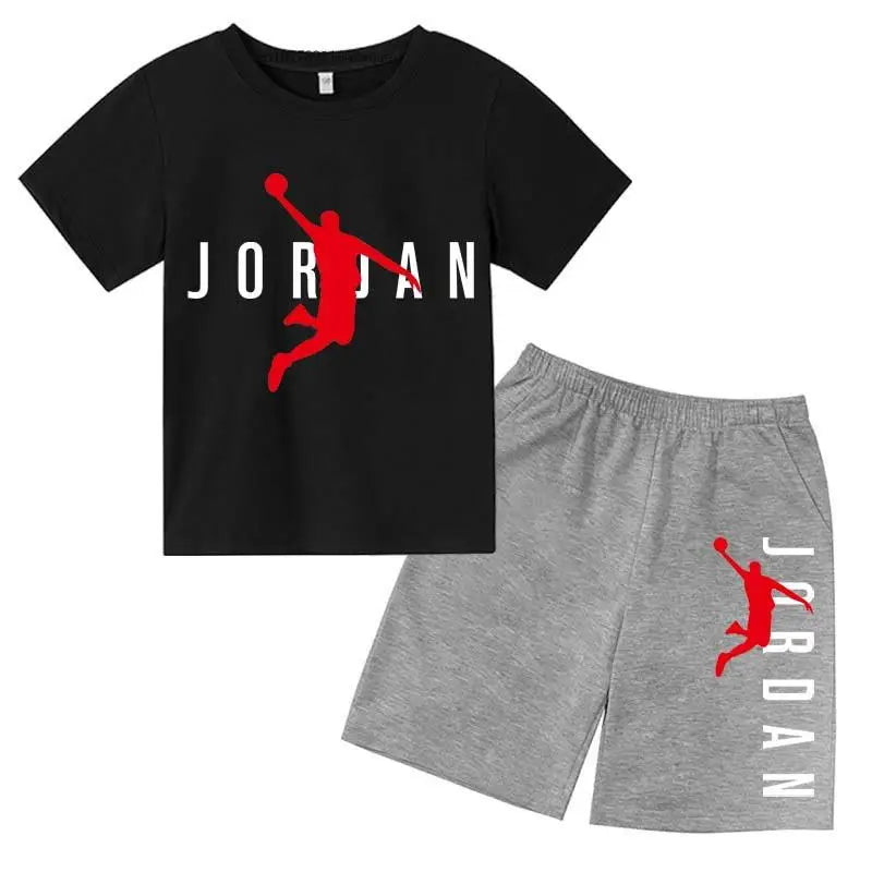 Kids Summer Leisure Letter Print 2pcs Soft T-shirts+Pants Suits 2-13 Years Boys Girls Fashion Outfits Sets Children Gift Clothes