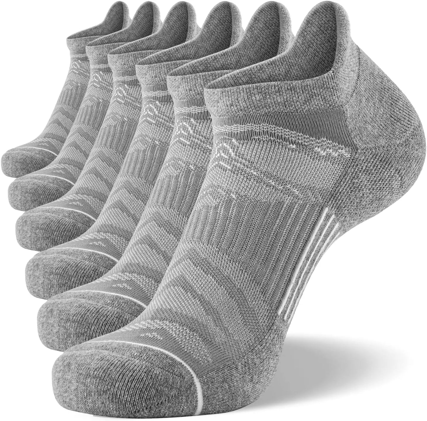 Men's 6 Pack Ankle Running Socks Low Cut Cushioned Athletic Sports Socks 7-9/9-12/12-15，Sports socks