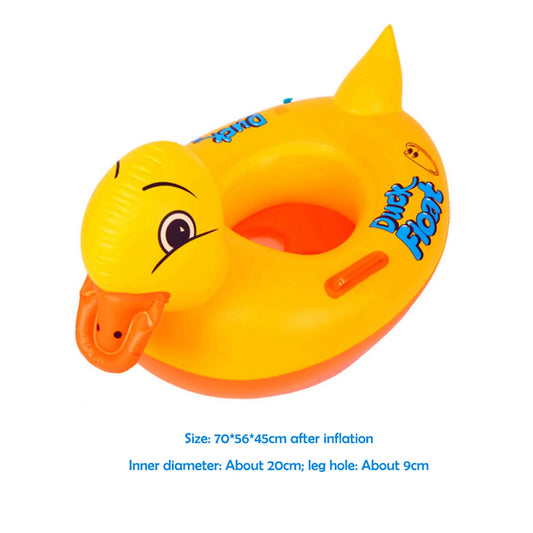 Inflatable Duck Swimming Ring with Handle Quacker Swimming Pool Ring PVC Floating Baby Swim Circle Kids Water Play Equipment