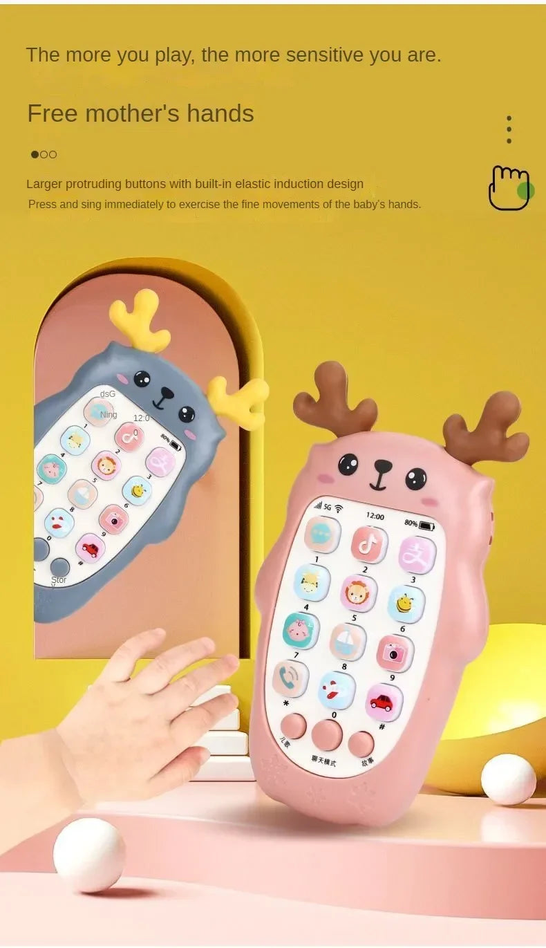 Baby Phone Toys Bilingual Telephone Teether Music Voice Toy Early Educational Learning Machine Electronic Children Gift Baby Toy