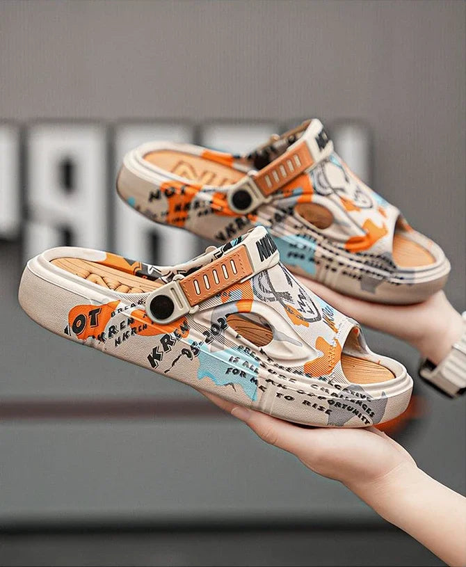 Summer Beach Sandals Man Outdoor Comfortable Rubber Slippers for Men Pvc Sale 2024 Style Eva Low Price Clappers Trend Fun Shoes
