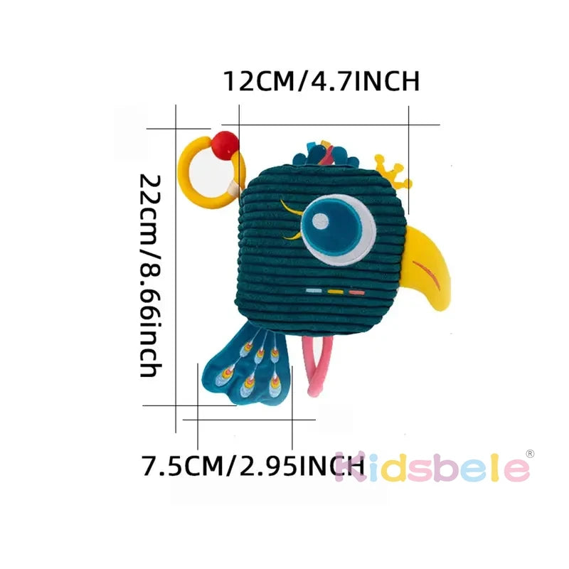 Cloth Belted Hanging Toy With Feather Animal Cloth Book Early Education Toy Montessori Educational Toy