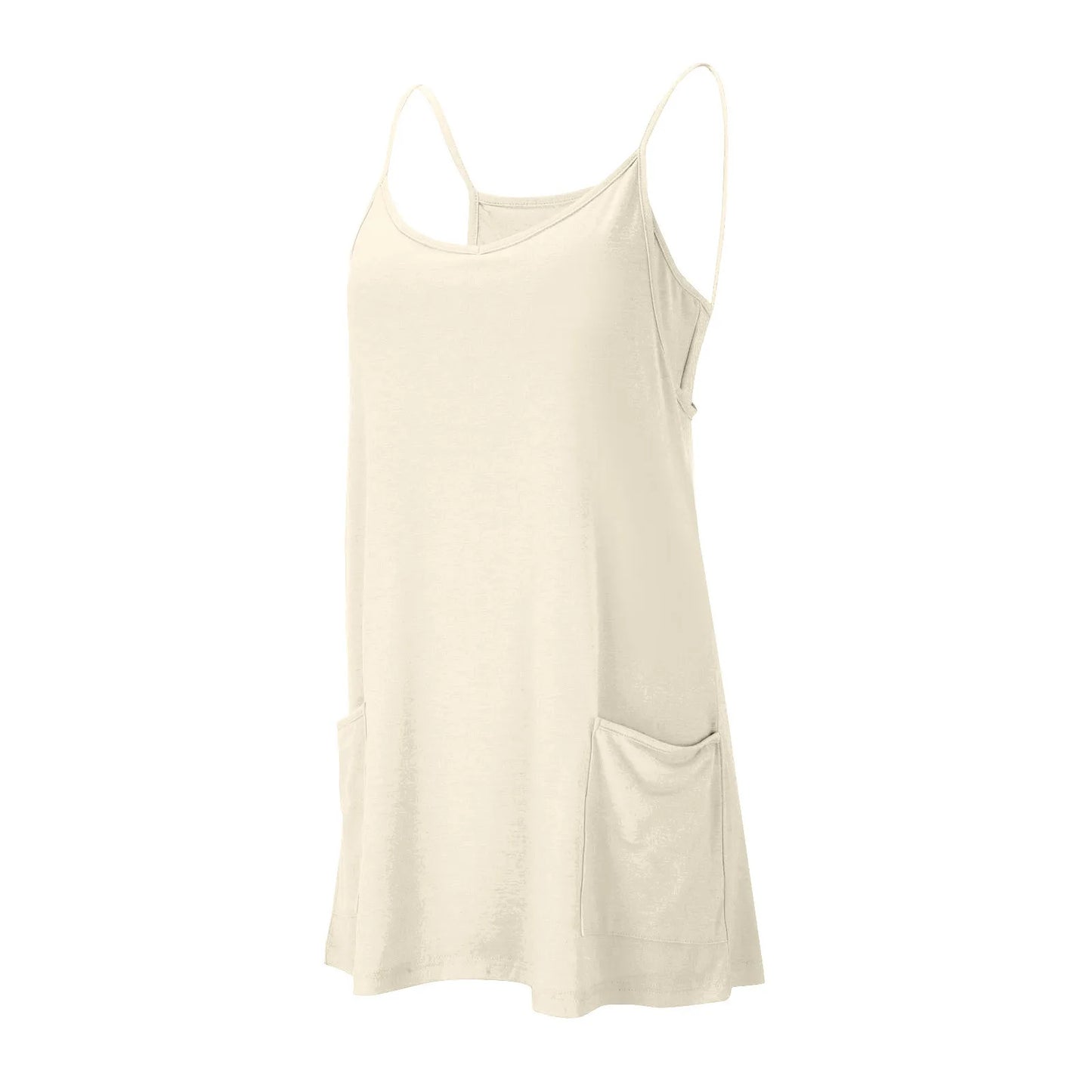 Sport Mini Dress For Women Summer Sleeveless Dress Casual Short Sundress Female Workout Tennis Athletic Onesie With Pockets