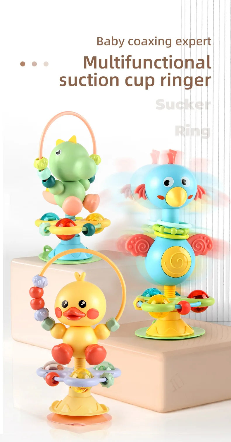 Cartoon Baby soothing ringing toy with fun sound effects nursery rhyme baby dining table suction cup puzzle early education toy