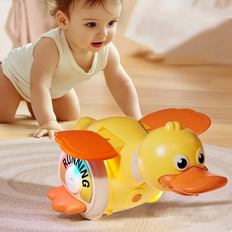 Infant Rotating Duck Baby Toy Sensory Crawling Dancing Running Tummy Time Learning Walking Gift for Boys & Girls